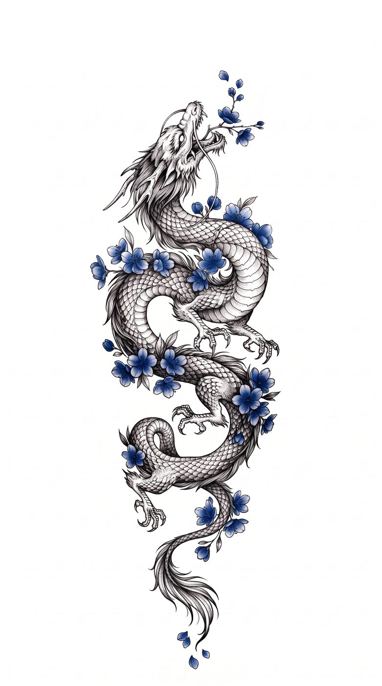 Ascending Dragon Back Piece design