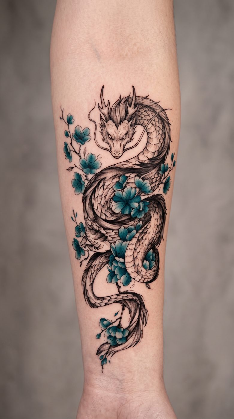 Japanese Dragon Tattoo on the body