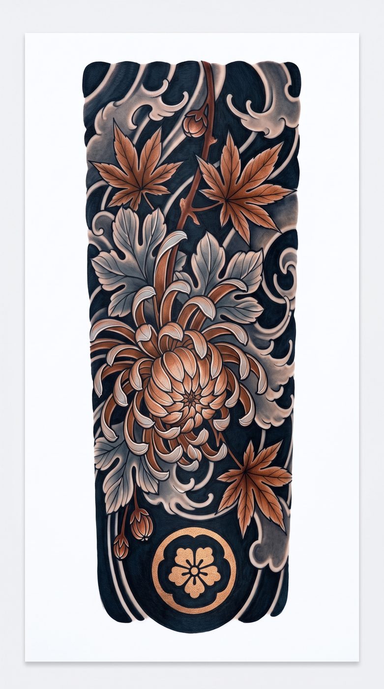 Japanese Floral Tattoo design